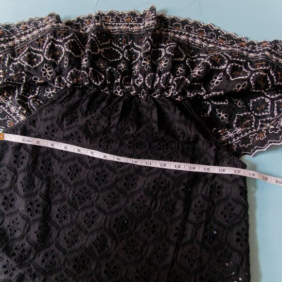 Anthropologie x Hermant Nandita Mavra Black Embroidered Off Shoulder Top Size S - Picture 6 of 8